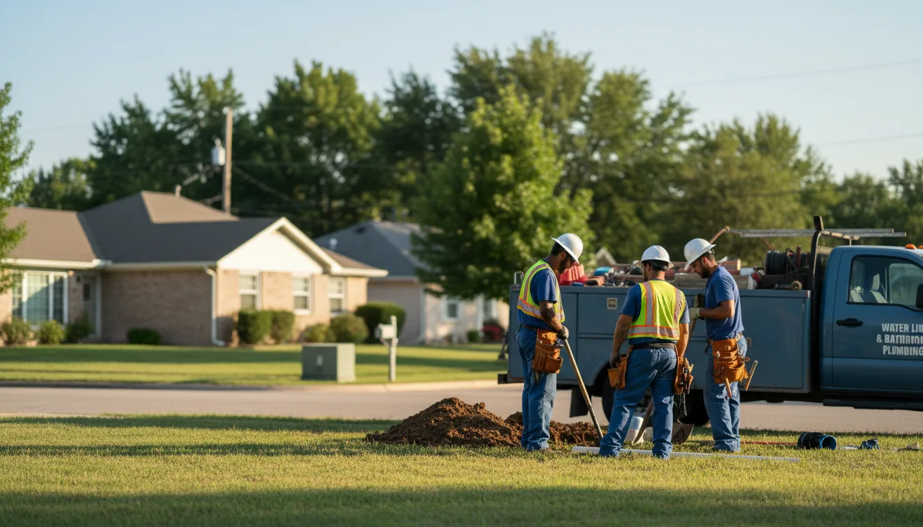 Residential water line and bathroom plumbing service in Binger, OK